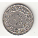 1968 - 1/2 Franc  Svizzera Standing Helvetia SPL++